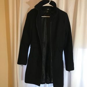 H&m black peacoat